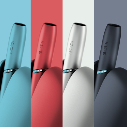IQOS Originals Duo en 4 colores vibrantes: turquessa, ojo, plateado y negro.
